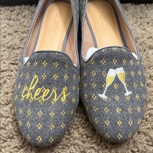 Talbots Gray Flats with Yellow Accents
